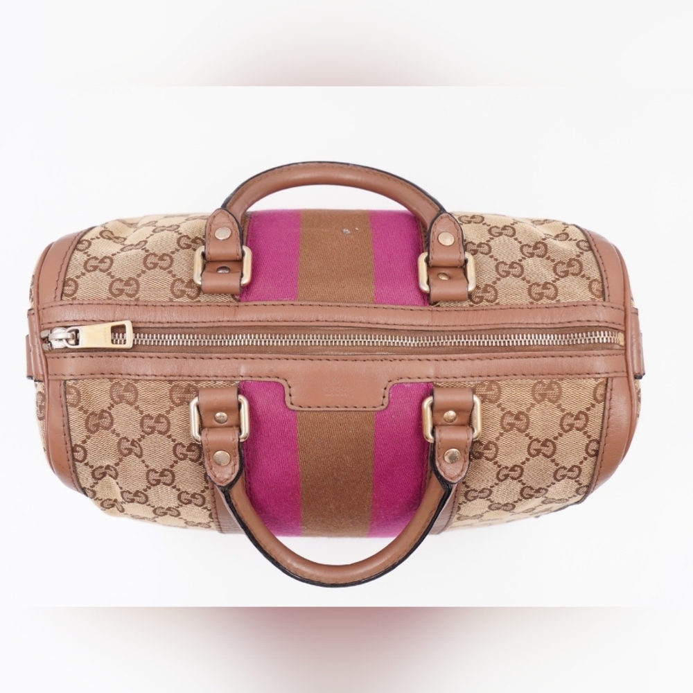 CC68 💖 GUCCI GG Monogram Vintage Web Boston - Picture 2 of 15